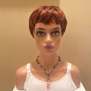 Crystal Beaded Lariat Statement Necklace